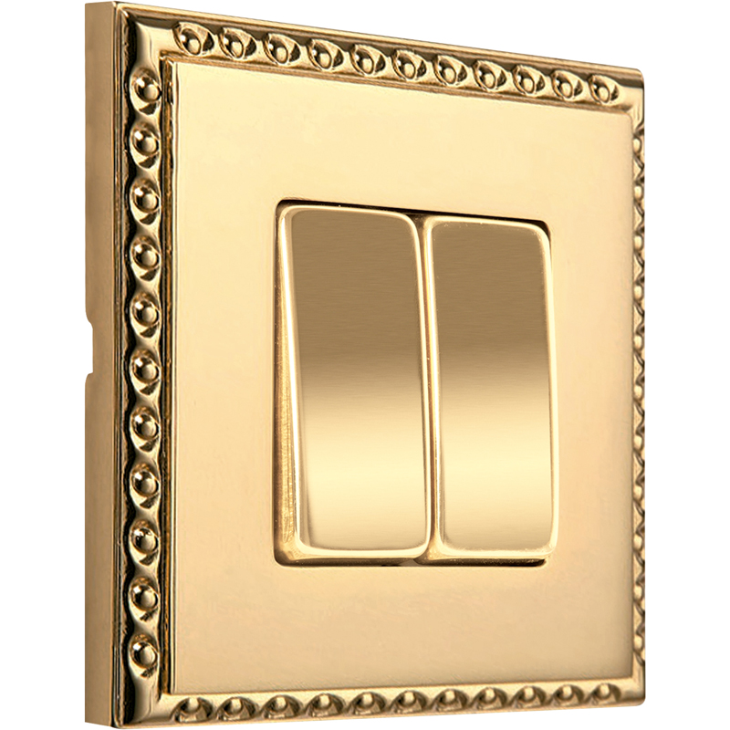 DOUBLE-BRASS KEY SWITCH TOLEDO COLLECTION IN REAL GOLD