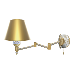 EMPORIO HOTEL WALL LIGHT III COLLECTION IN BRIGHT GOLD WITH WHITE PATINA