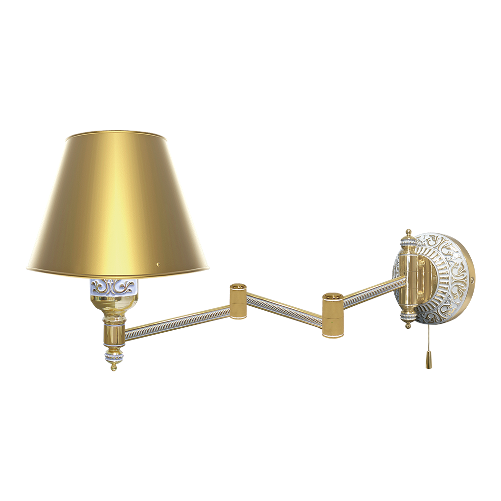 EMPORIO HOTEL WALL LIGHT III COLLECTION IN BRIGHT GOLD WITH WHITE PATINA