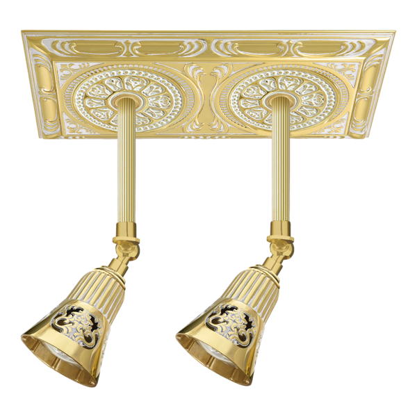 WALL & CEILING LIGHT EMPORIO SIENA SQUARE TWO COLLECTION IN BRIGHT GOLD WITH WHITE PATINA