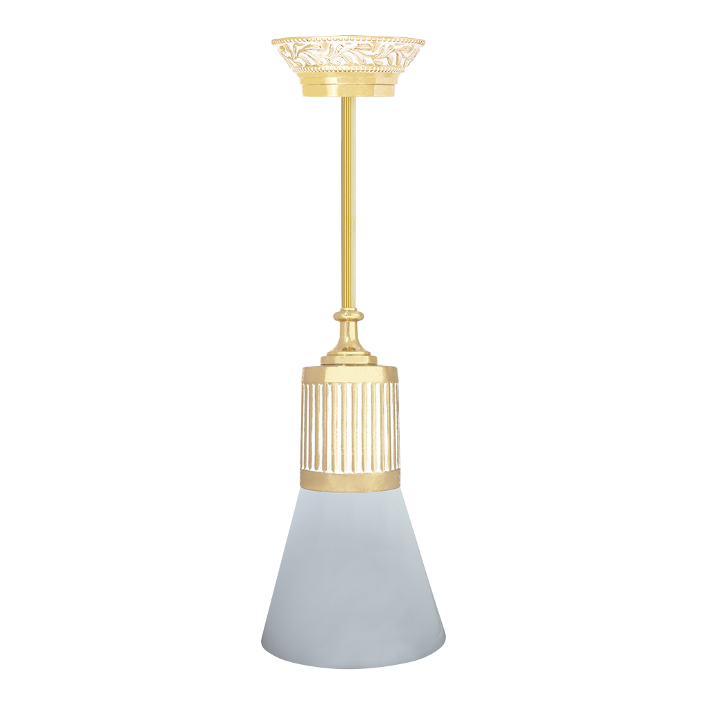 CEILING LAMP GLASS & PIPE COLLECTION EN BRIGHT GOLD WITH WHITE PATINA