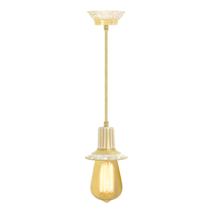 CEILING LAMP EDISON COLLECTION, BRIGHT GOLD WITH WHITE PATINA