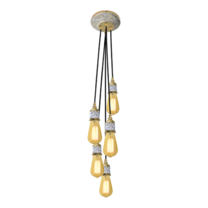 CHANDELIER GENOVA II IN BRIGHT GOLD WITH WHITE PATINA
