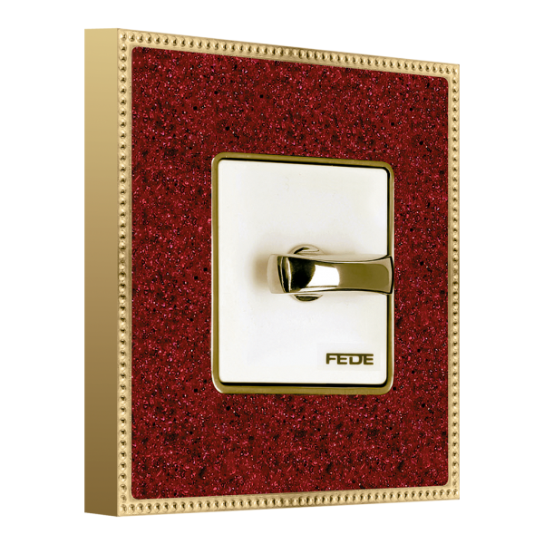 ROTARY SWITCH BELLE ÉPOQUE CORINTO COLLECTION IN RED WITH BRIGHT GOLD