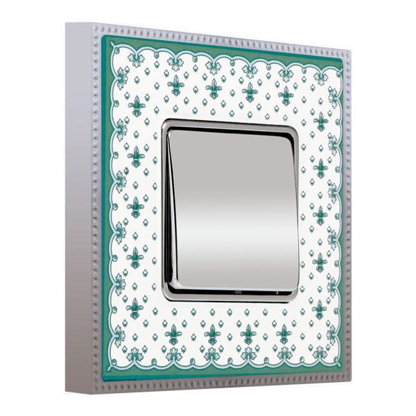 SINGLE-KEY BELLE ÉPOQUE PORCELAIN COLLECTION IN GREEN WITH BRIGHT CHROME