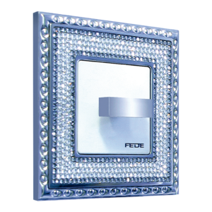 ROTARY SWITCH CRYSTAL DE LUXE ART COLLECTION, WITH TOLEDA FRAME BASE IN BRIGHT CHROME WITH SWAROVSKI CRYSTALS