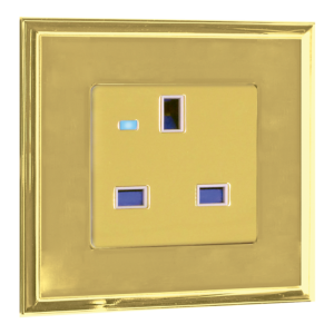 SWITCH FRAME MARCO COLLECTION IN BRIGHT GOLD WITH BRITISH SOCKET