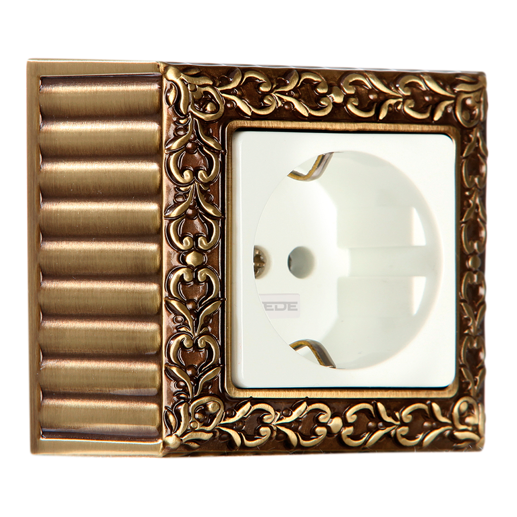 SURFACE SWITCH SAN SEBASTIAN COLLECTION BRIGHT PATINA WITH WHITE SOCKET