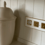 Belle Epoque gold White 4 gang plate for switches and sockets